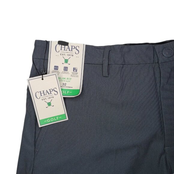 Chaps Mens 32 Golf Shorts Gray Slim Fit Comfort Stretch Zip Pocket - Picture 4 of 9